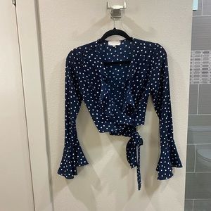 Polka Dot Wrap Top